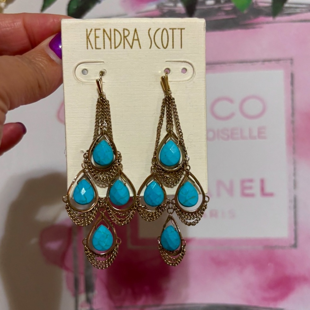Kendra Scott |  Vintage Trista earrings in Turquoise and Gold